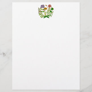 Letterhead with Botanical Illustration Design