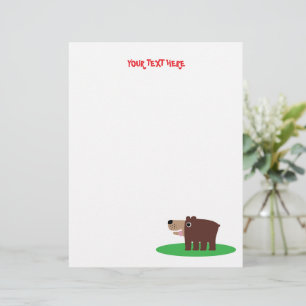 Letterhead with cute bear drawing for kid's party