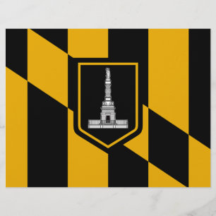 Letterhead with Flag of Baltimore, Maryland, USA