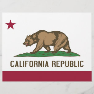 Letterhead with Flag of California, USA