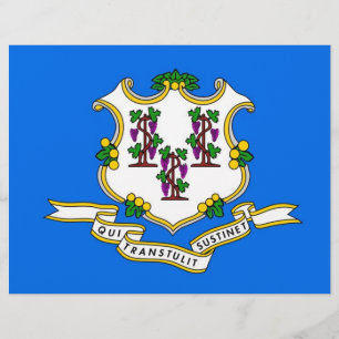 Letterhead with Flag of Connecticut, USA