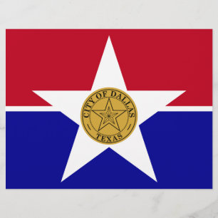 Letterhead with Flag of Dallas, USA