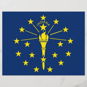 Letterhead with Flag of Indiana, USA