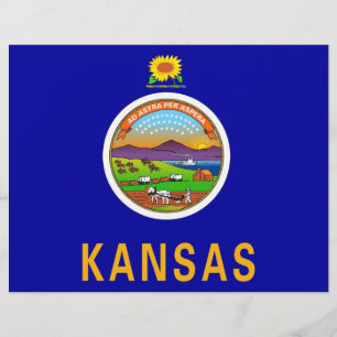 Letterhead with Flag of Kansas, USA