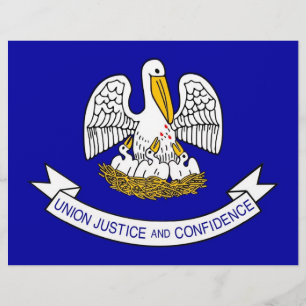 Letterhead with Flag of Louisiana, USA