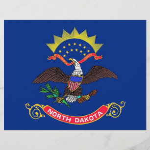 Letterhead with Flag of North Dakota, USA