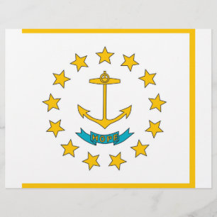 Letterhead with Flag of Rhode Island, USA