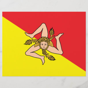 Letterhead with Flag of Sicily, Italy