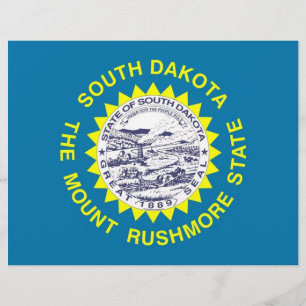 Letterhead with Flag of South Dakota, USA
