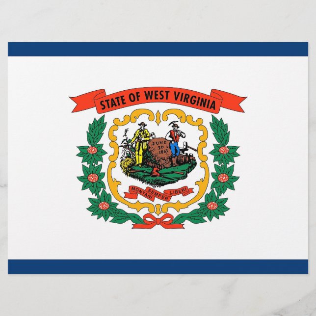 Letterhead with Flag of West Virginia, USA (Front)