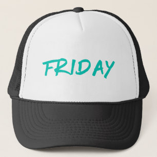 Lettering Design ‘Friday’ in Turquoise Trucker Hat