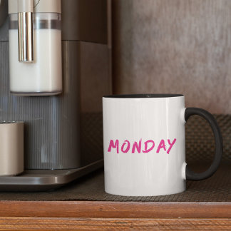 Lettering Design ‘Monday’ in Pink Mug