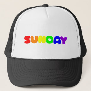 Lettering Design ‘Sunday’ in Rainbow Colors Trucker Hat