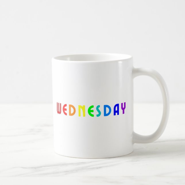 Lettering Design Wednesday in Rainbow Colours Coffee Mug (Right)