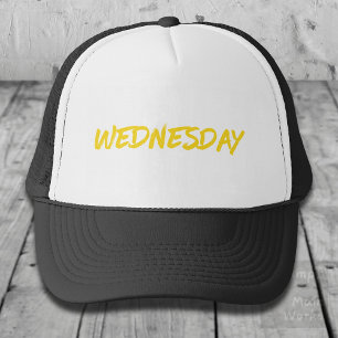 Lettering Design ‘Wednesday’ in Yellow Trucker Hat