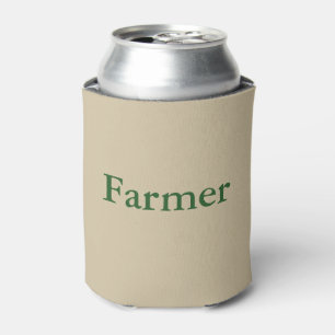Lettering Farmer in Backyard Green Can Cooler