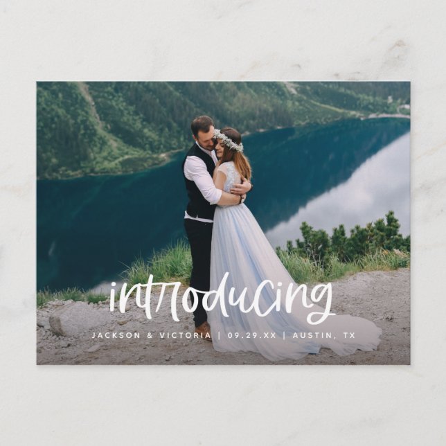 Lettering Introducing Elopement Postcard (Front)