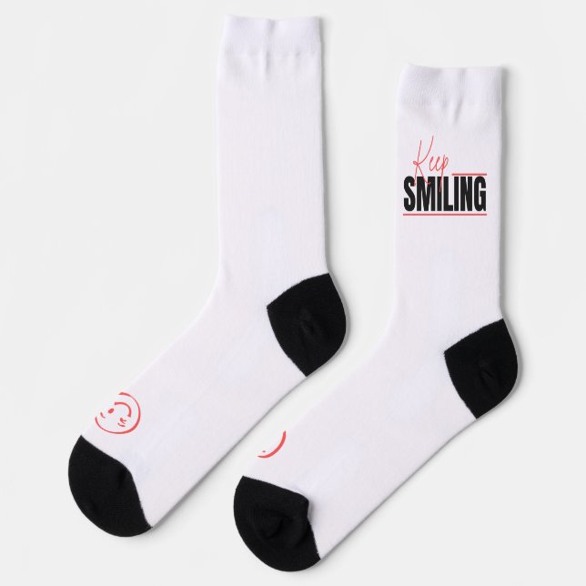 Lettering Keep Smiling Socks (Left)