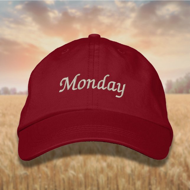 Lettering Monday in Buttercream Embroidered Hat (Creator Uploaded)