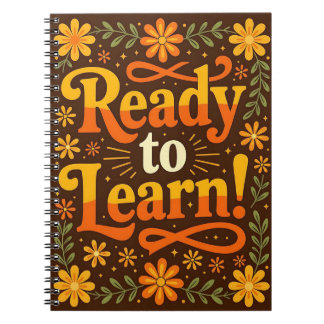 Lettering "Ready to learn!" Notebook