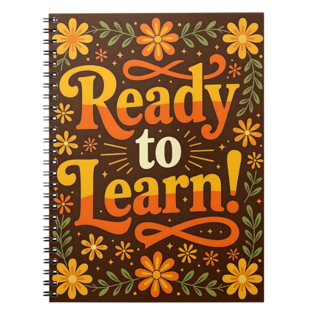 Lettering "Ready to learn!" Notebook (Front)
