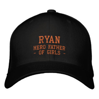 Lettering Ryan - hero father of girls Embroidered Hat
