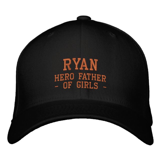 Lettering Ryan - hero father of girls Embroidered Hat (Front)