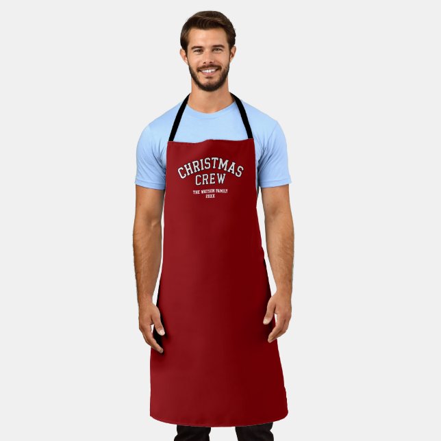 Letterman Christmas Crew Collegiate Family Name Apron (Worn)