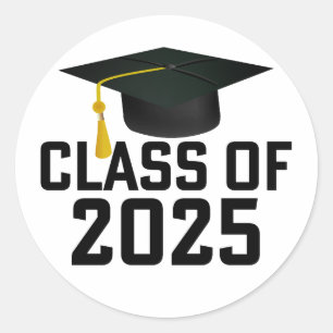 Letterman Class of 2025 Graduation  Classic Round Sticker