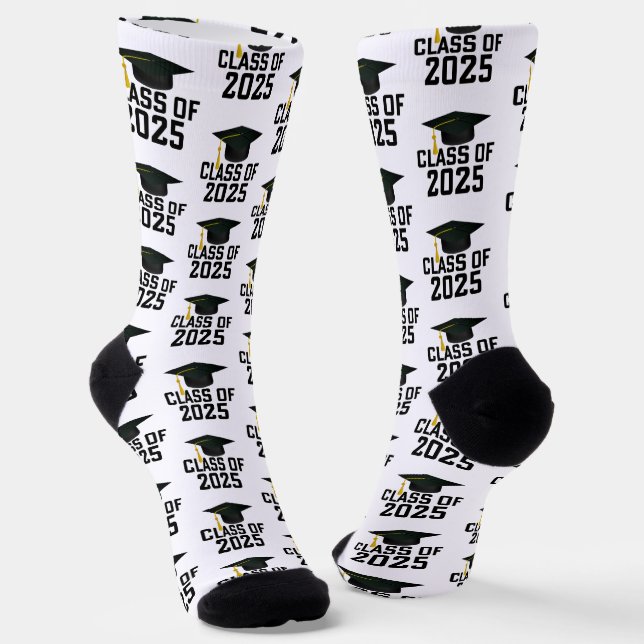 Letterman Class of 2025 Graduation Socks (Angled)