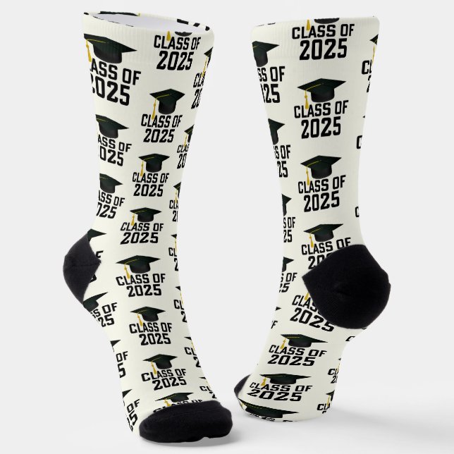 Letterman Class of 2025 Graduation Socks (Angled)