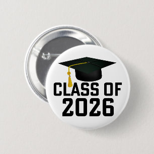 Letterman Class of 2026 Graduation 6 Cm Round Badge