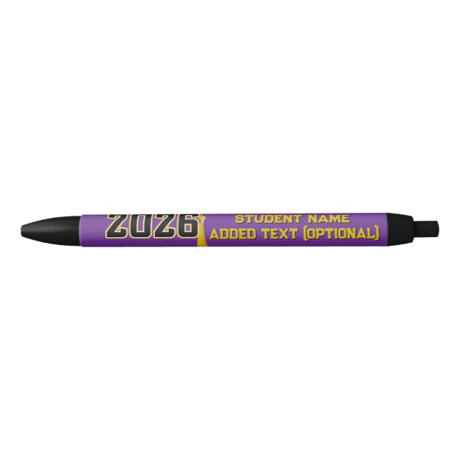 Letterman Class of 2026 Graduation  Black Ink Pen (Front)