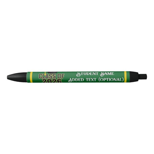Letterman Class of 2026 Graduation  Black Ink Pen (Front)