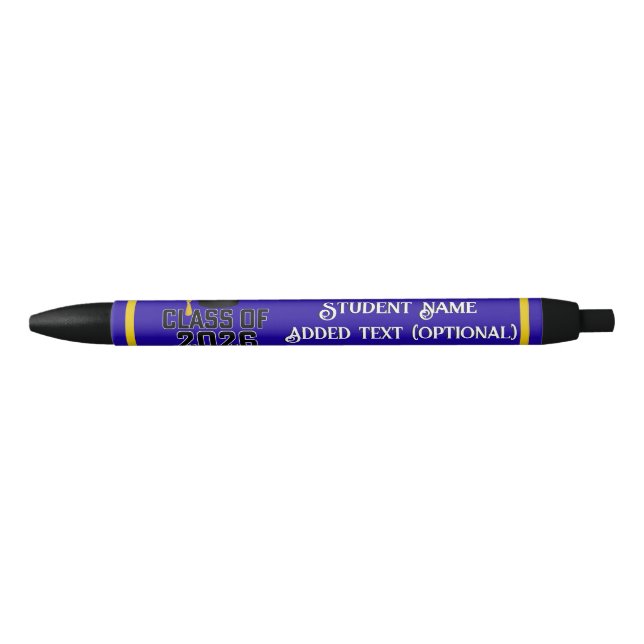 Letterman Class of 2026 Graduation  Black Ink Pen (Front)