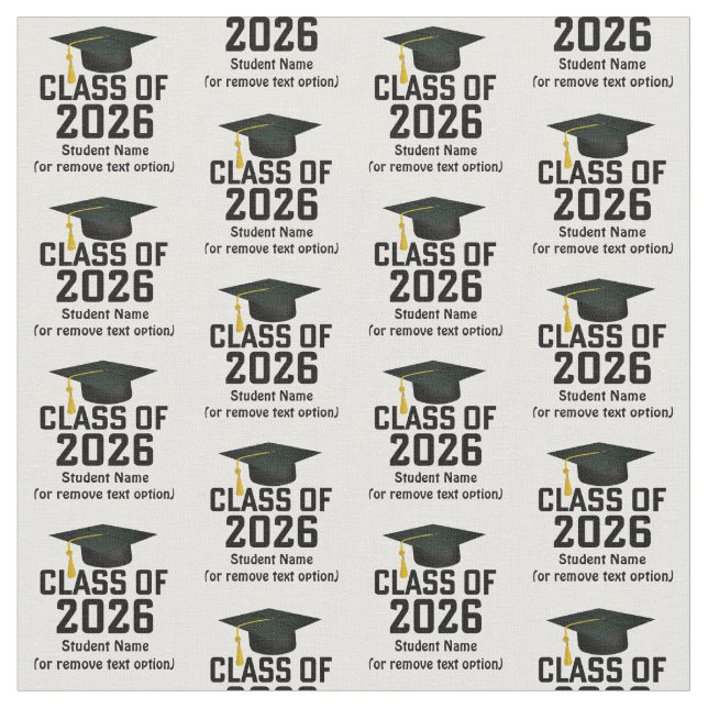 Letterman Class of 2026 Graduation Fabric (Close Up)