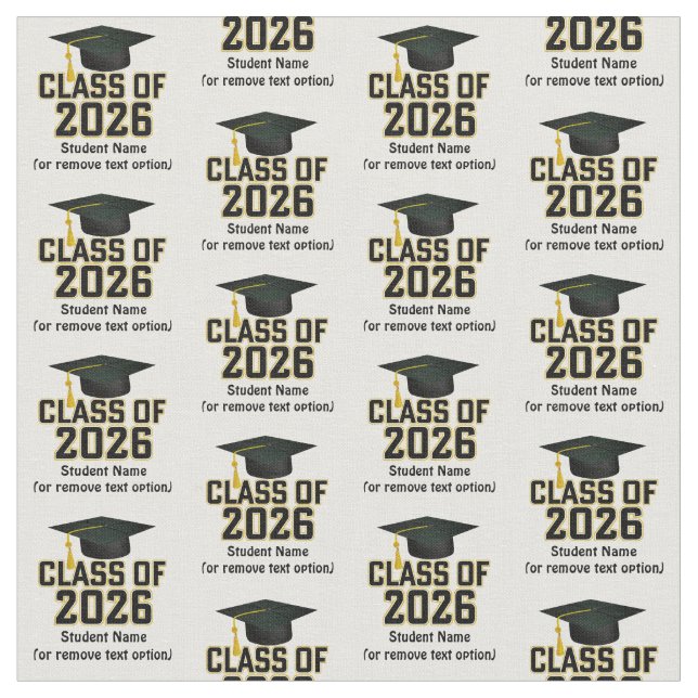 Letterman Class of 2026 Graduation Fabric (Close Up)