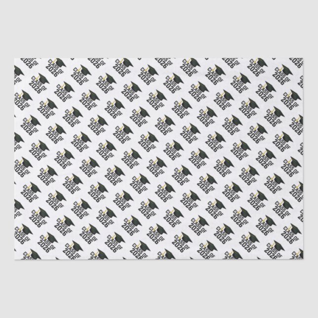 Letterman  Class of 2026 Graduation Tissue Paper (Front)