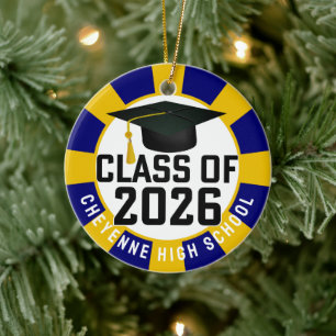 Letterman Class of 2026 Photo Graduation Ceramic Tree Decoration
