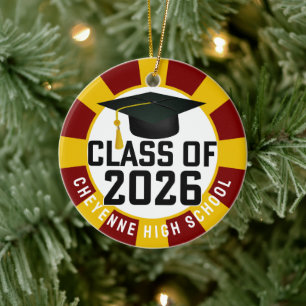 Letterman Class of 2026 Photo Graduation Ceramic Tree Decoration