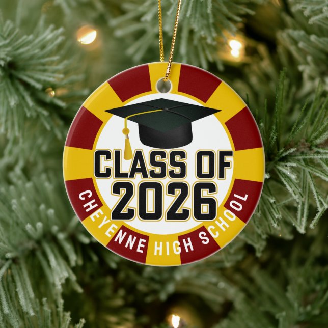 Letterman Class of 2026 Photo Graduation Ceramic Tree Decoration (Tree)