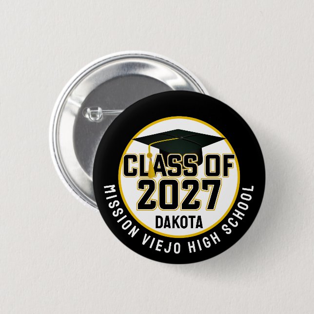 Letterman Class of 2027 Graduation 6 Cm Round Badge (Front & Back)