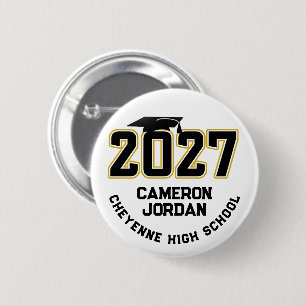 Letterman Class of 2027 Graduation 6 Cm Round Badge