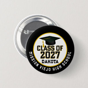 Letterman Class of 2027 Graduation 6 Cm Round Badge