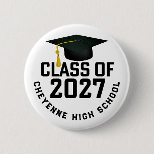 Letterman Class of 2027 Graduation 6 Cm Round Badge