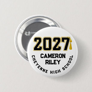 Letterman Class of 2027 Graduation 6 Cm Round Badge