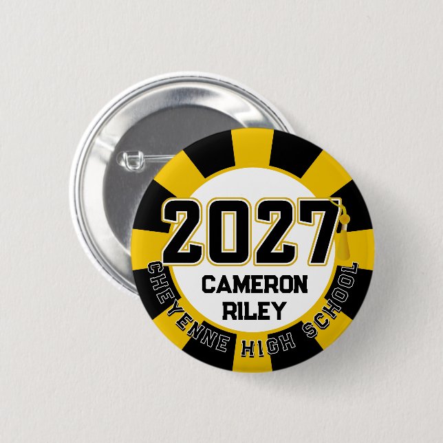 Letterman Class of 2027 Graduation 6 Cm Round Badge (Front & Back)