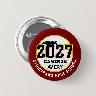 Letterman Class of 2027 Graduation 6 Cm Round Badge