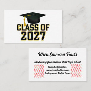 Letterman Class of 2027 Graduation Business Card
