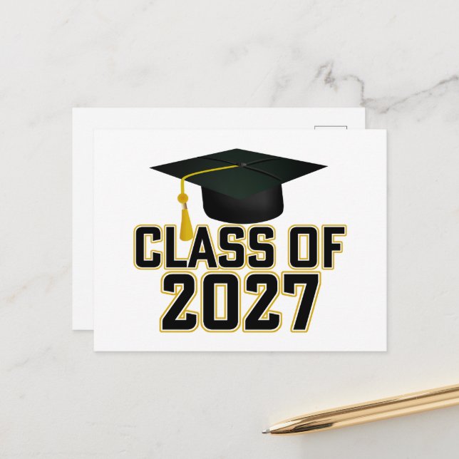 Letterman Class of 2027 Graduation Postcard (Front/Back In Situ)